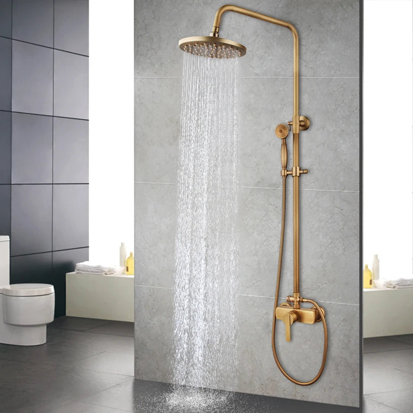 Kemaidi Antique Shower Bathroom Bath Shower Faucet W/Shelf