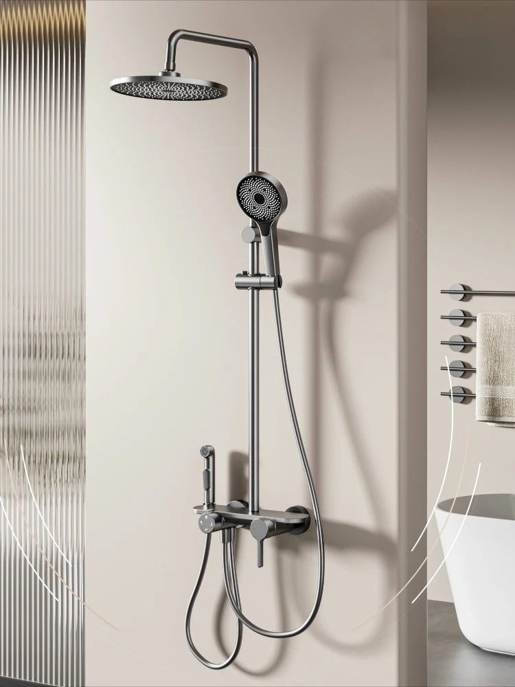 Four Ways Water Outlet Shower System Rainlfall Pressurized