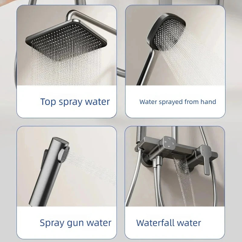 Bathroom Gray Pressure Shower Hotel Bathtub Faucet Cold