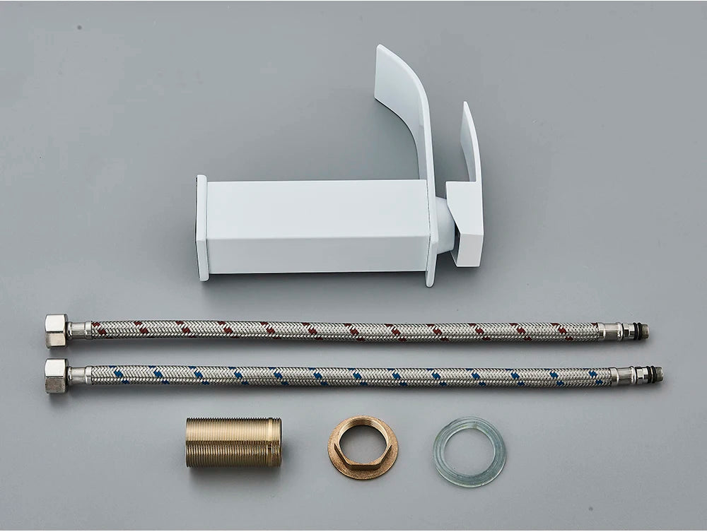 Brushed Golden Basin Faucets Elegant Waterfall Bathroom Sink