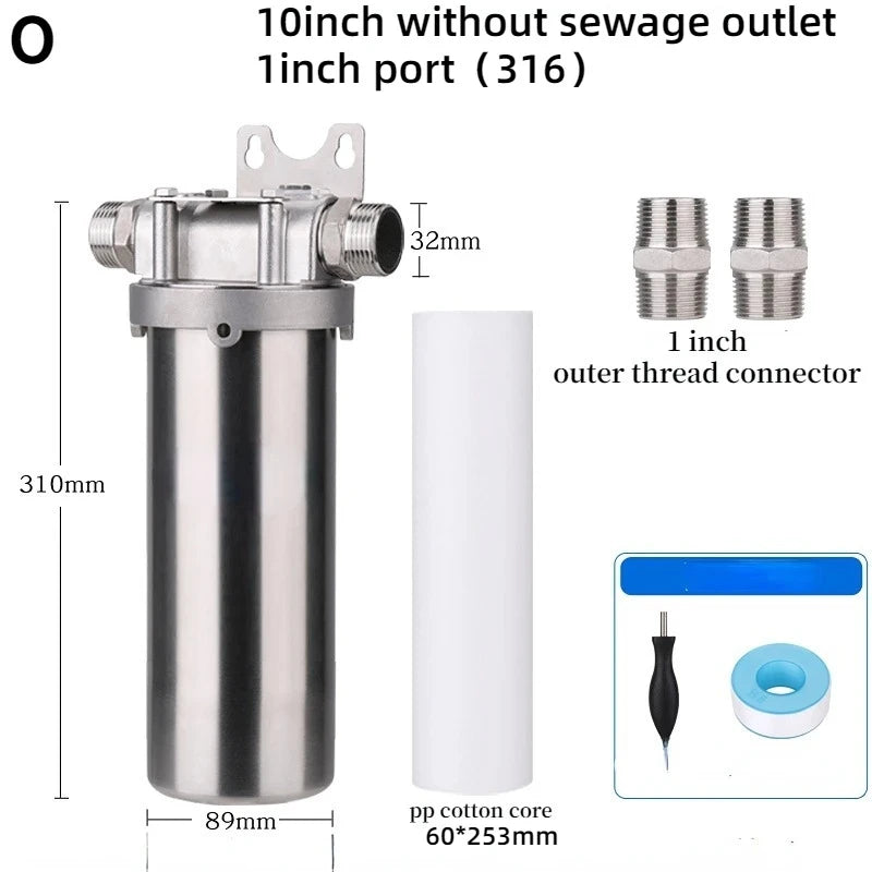 1pc 304/316 Stainless Steel Prefiler Water Filter Industrial