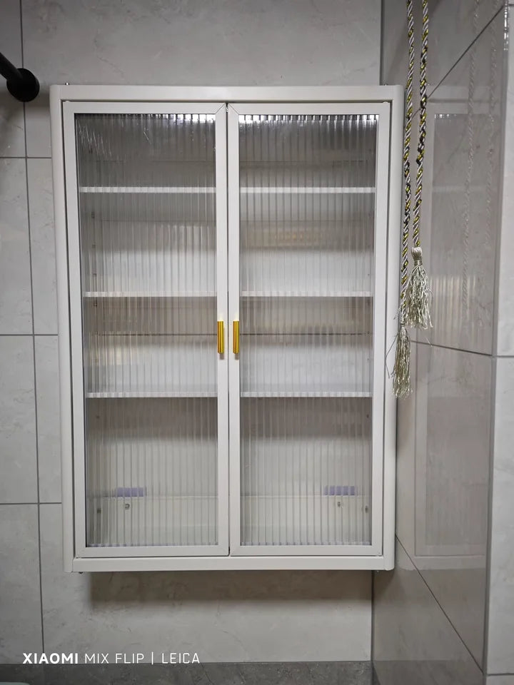 Modern Wall Mounted Bathroom Cabinet White Waterproof Storage