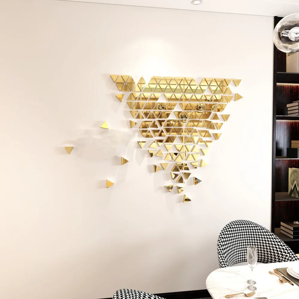 5cm/4cm Mirror Wall Sticker Acrylic Square/Heart 3d Wall