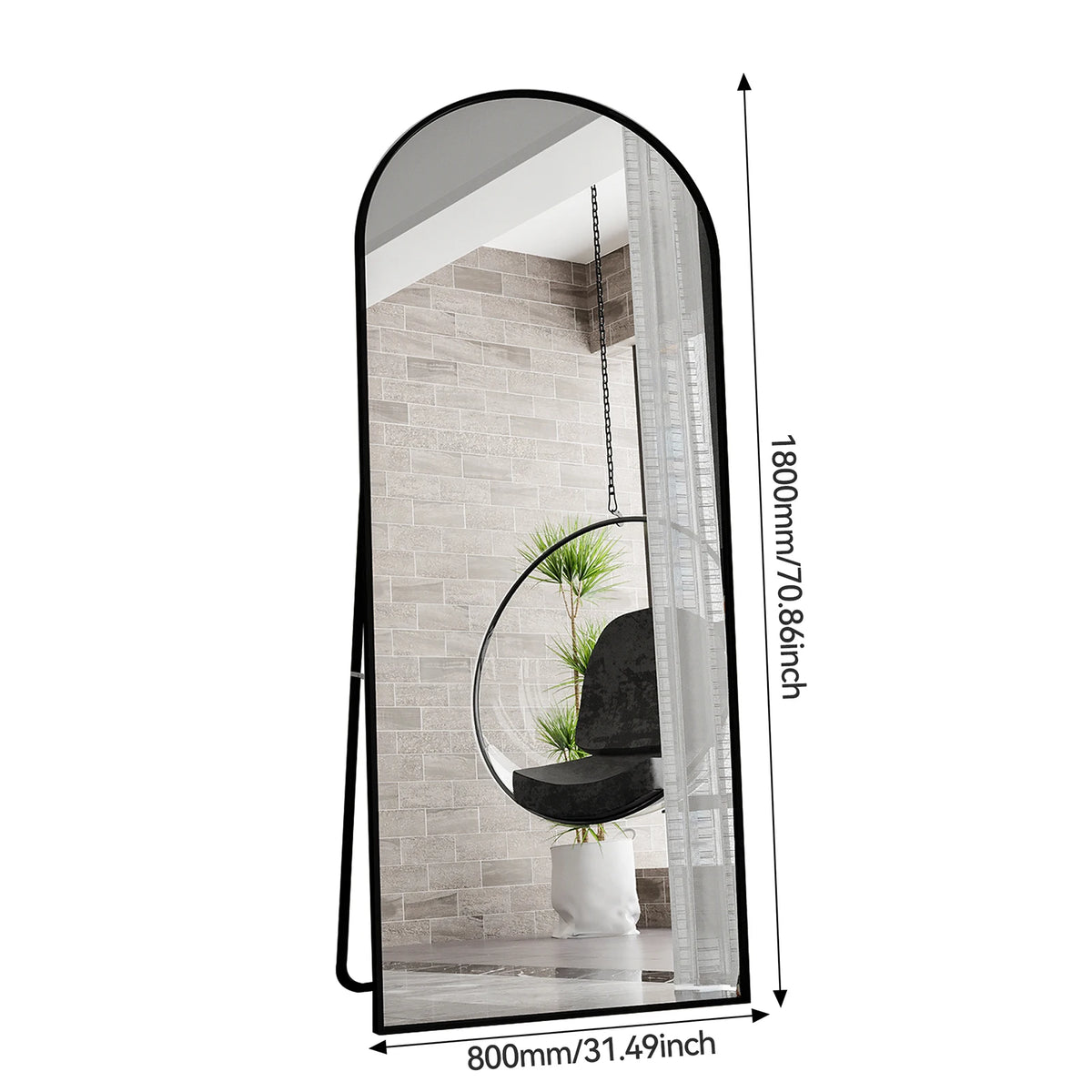 Full Length Mirror Standing Mirror Black Frame Large