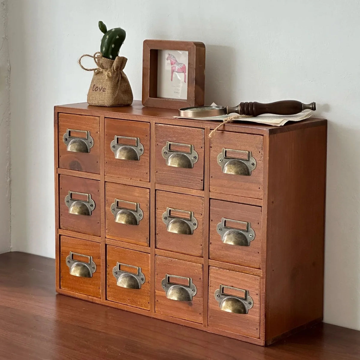 Wooden Entrance Desk Drawer Type Entry Key Storage