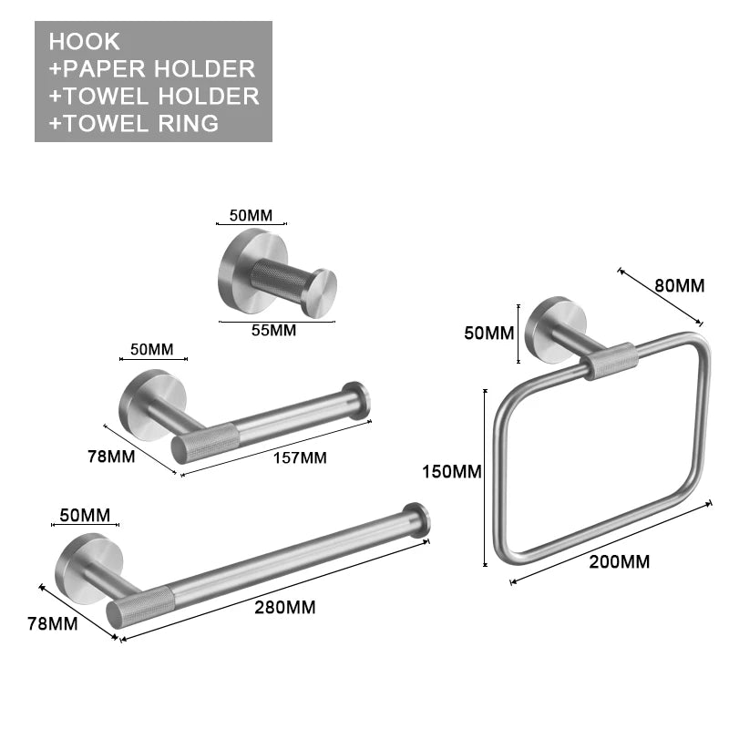 Brushed Nickel Bathroom Wall Mount Bath Shelf Robe