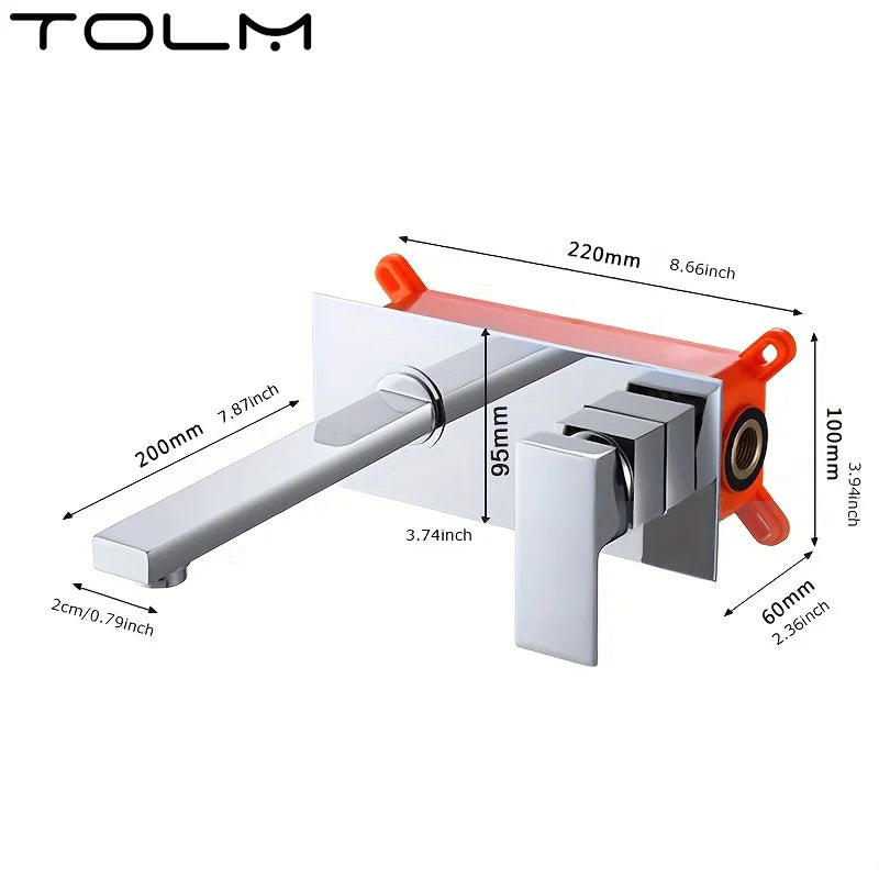 Tolm All Copper Bathtub Faucet Cold Waterfall Wall
