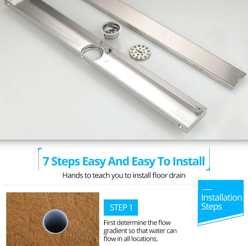 Sky Rain Bathroom Linear Odor Resistant Floor Drain