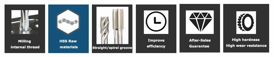 Metric Hss Spiral Flute Tap Machine Thread Screw