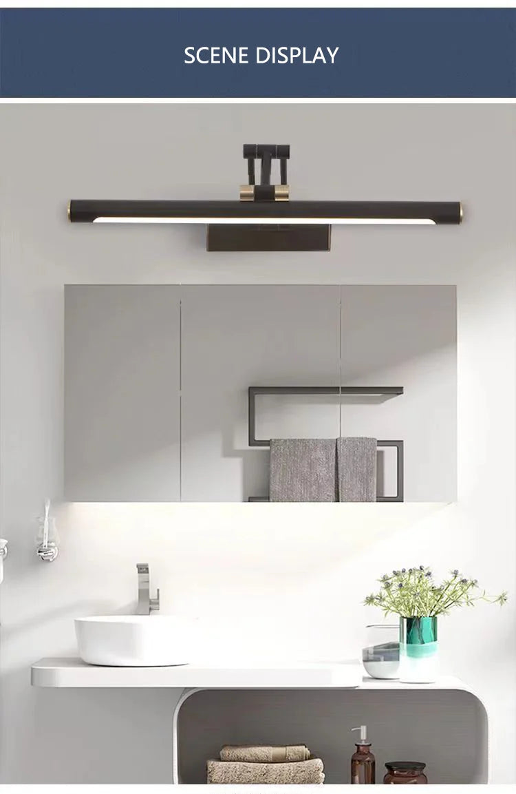 Led Bathroom Vanity Light Adjustable Swing Arm Mirror