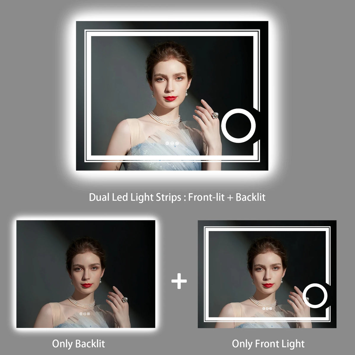 Wisfor Led Lighted Smart Bathroom Mirror 3x Lighted