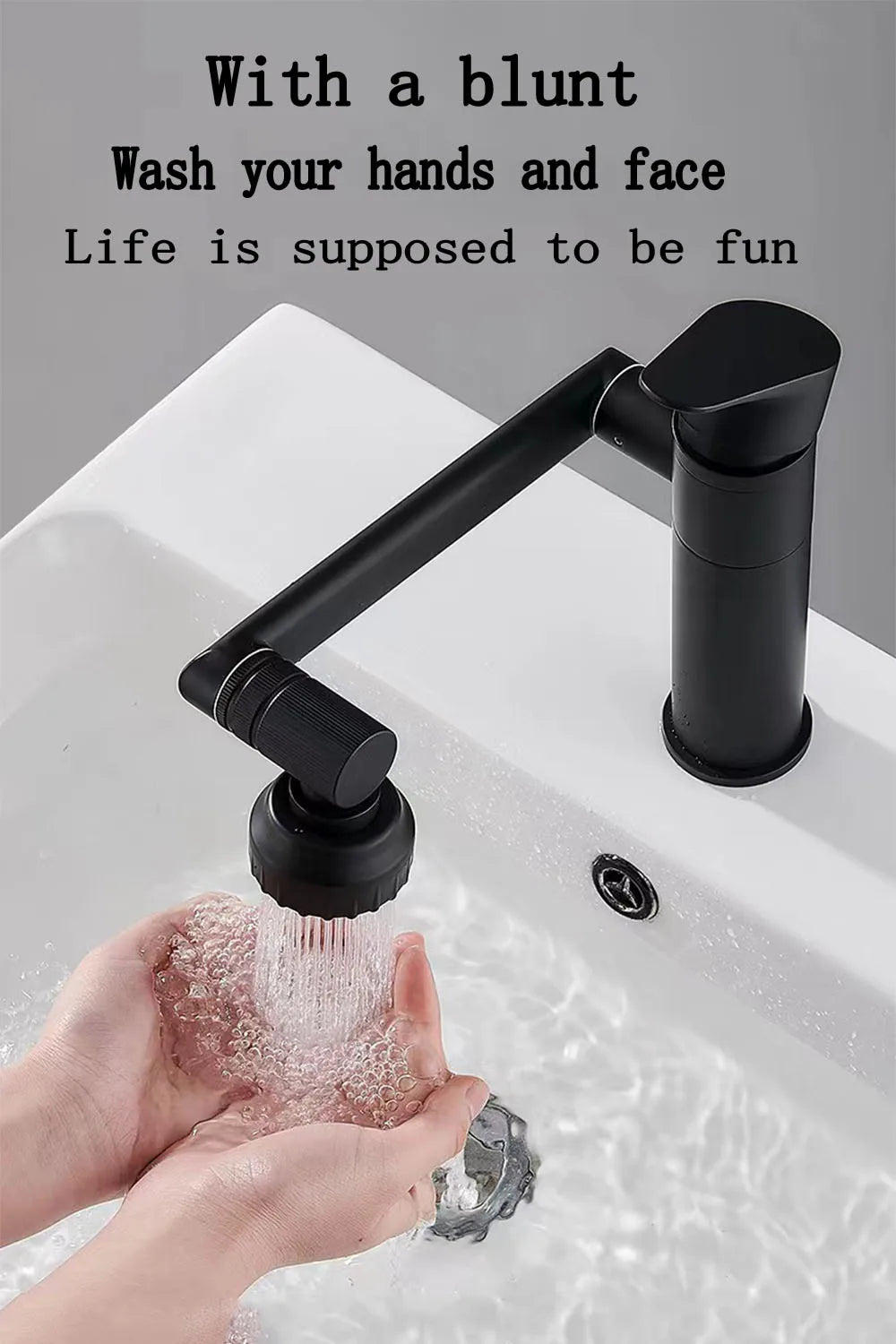 Basin Faucet Modern Bathroom Mixer Tap Black/Chrome Wash