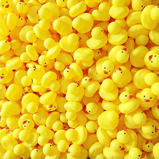 10-200pcs Yellow Rubber Duck Bath Toys Mini Squeak