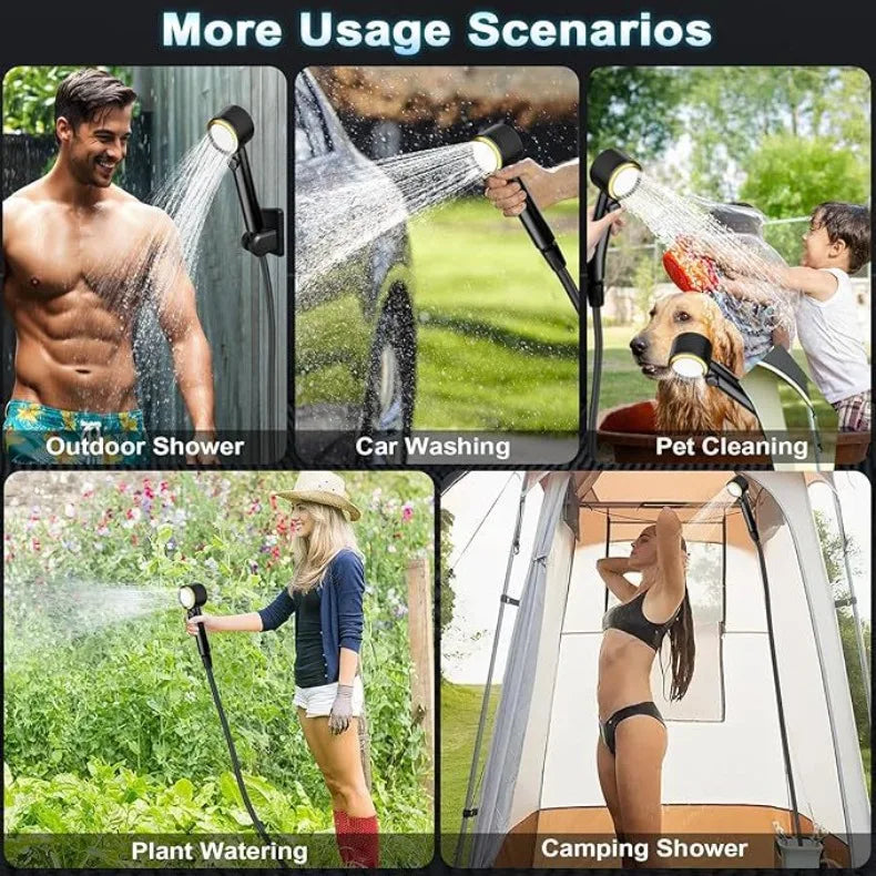 Outdoor Camping Shower 20l Collapsible Bucket Spray Modes