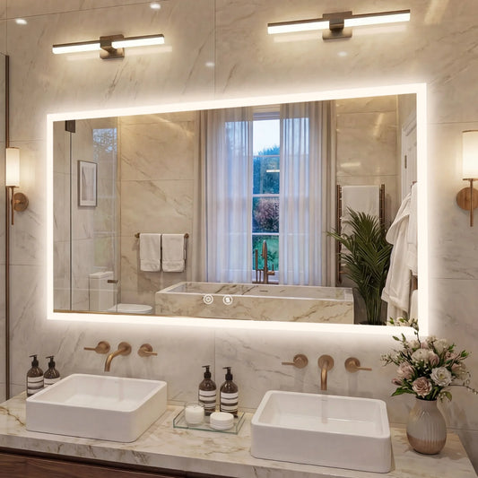 100/120cm Rectangular Led Bathroom Mirror Frameless Wall Vanity