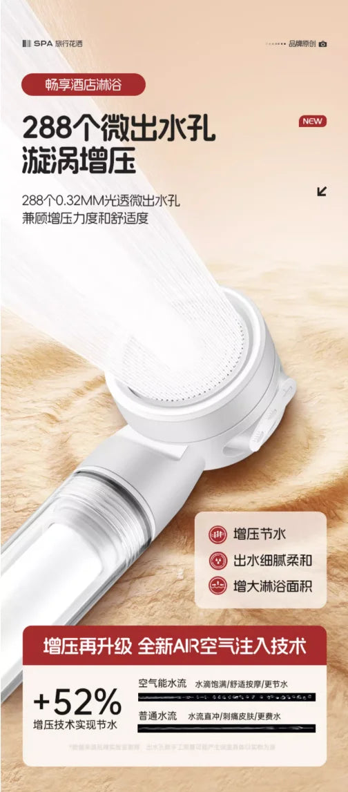 Pressurized Filter Shower Water Purifying Antibacterial Nozzle