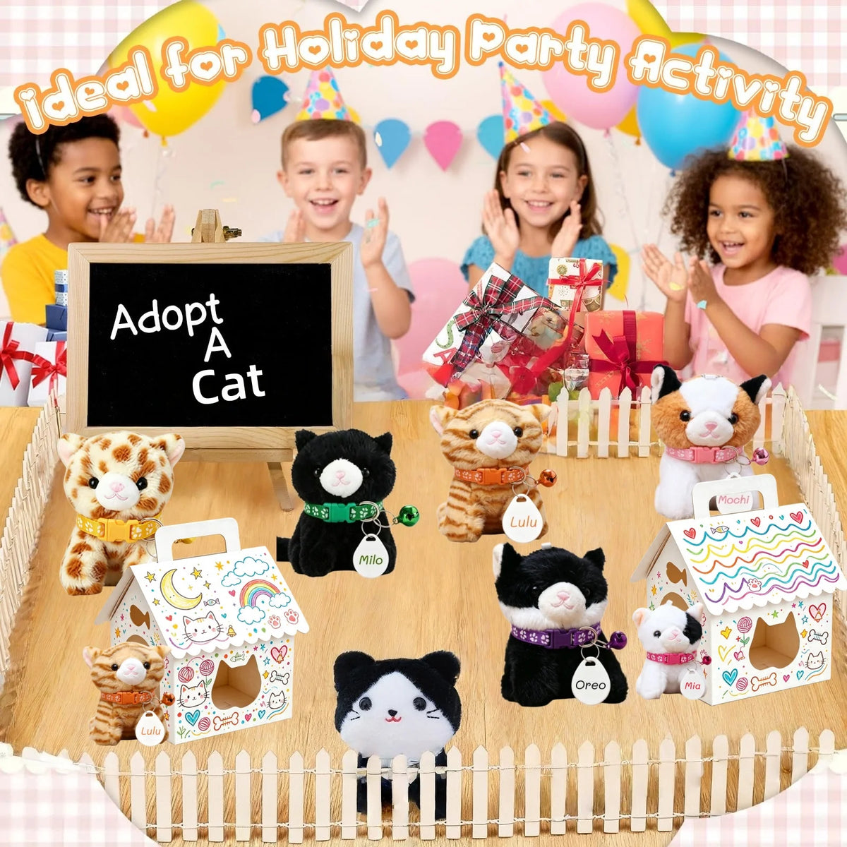 8-32set Adopt Kitten Party Favors Cat Stuffed Animals