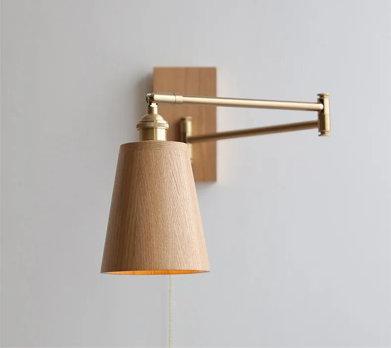 Iwhd Walnut Ash Wood Led Wall Lamp Sconce
