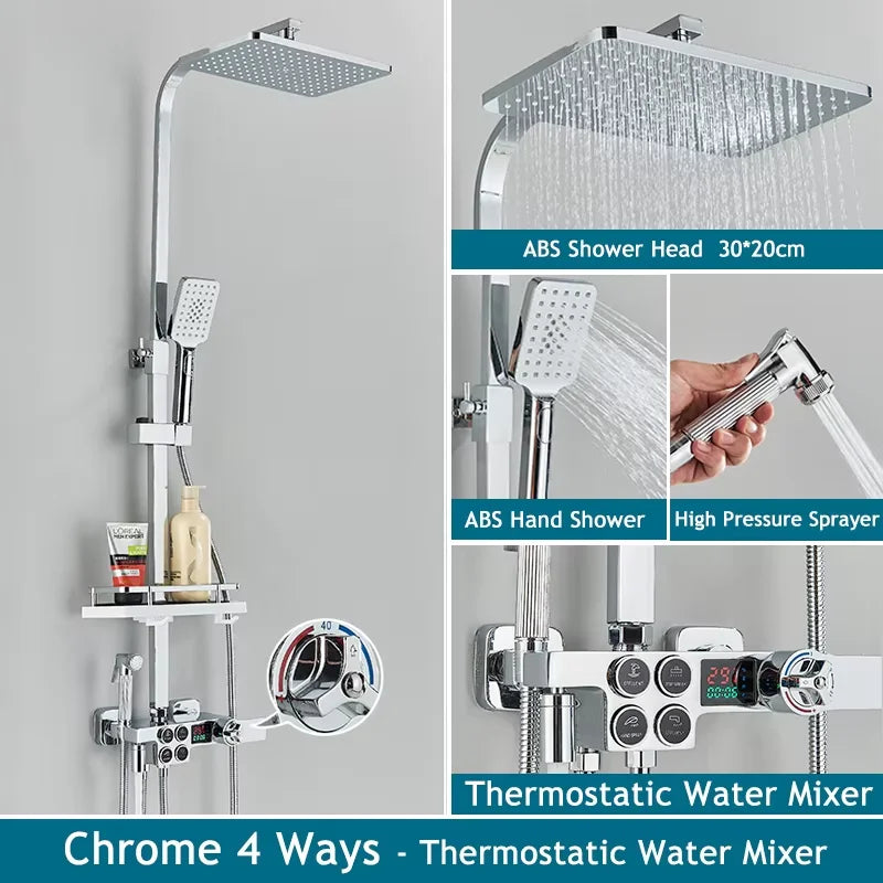 Shinesia Thermostatic Digital Display Shower Faucet Shower Mixer