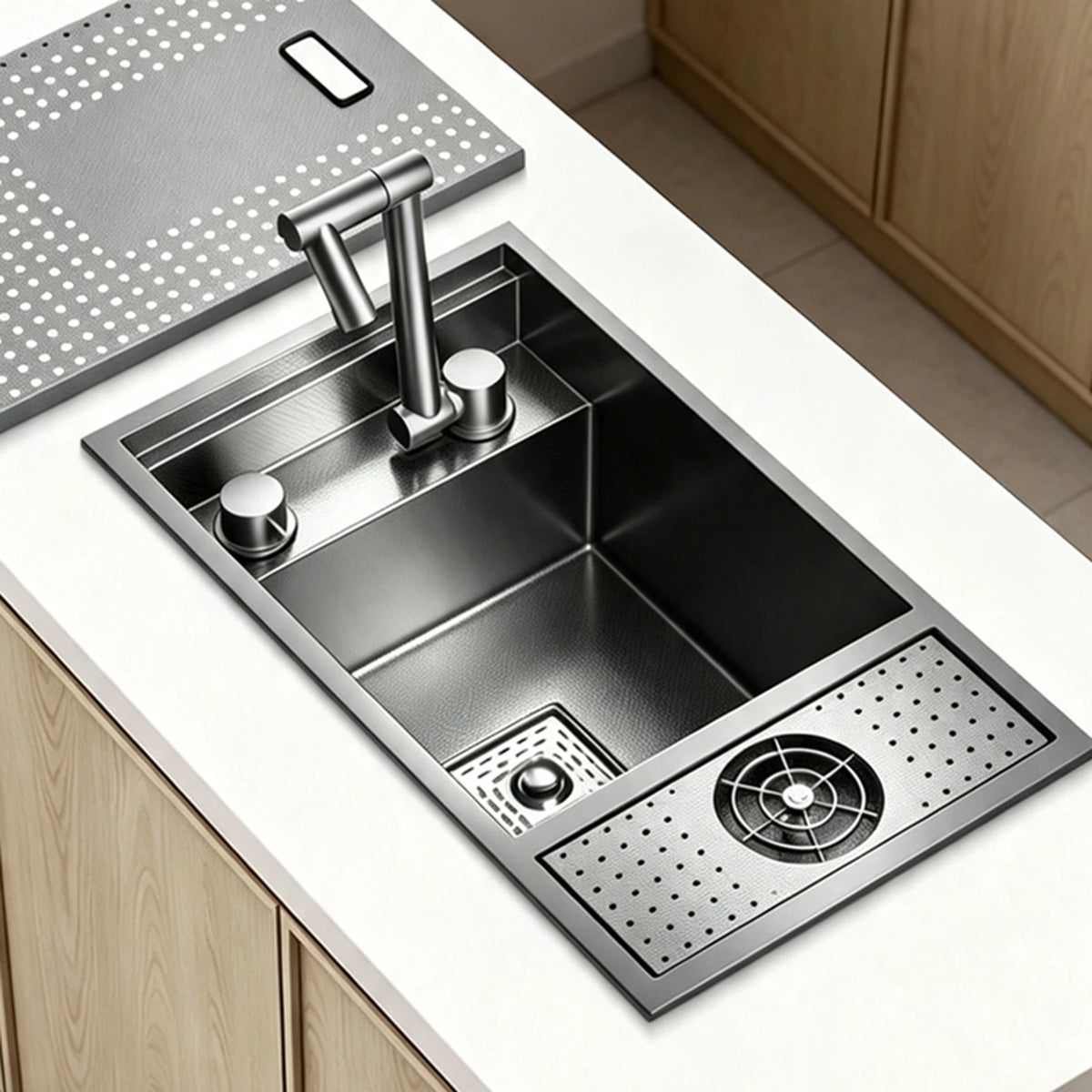 Cup Washer Hidden Bar Sinks Lid Multifunctionalstainless Steel