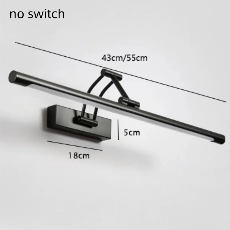 Modern Led Bathroom Vanity Light Adjustable Angle Black/White