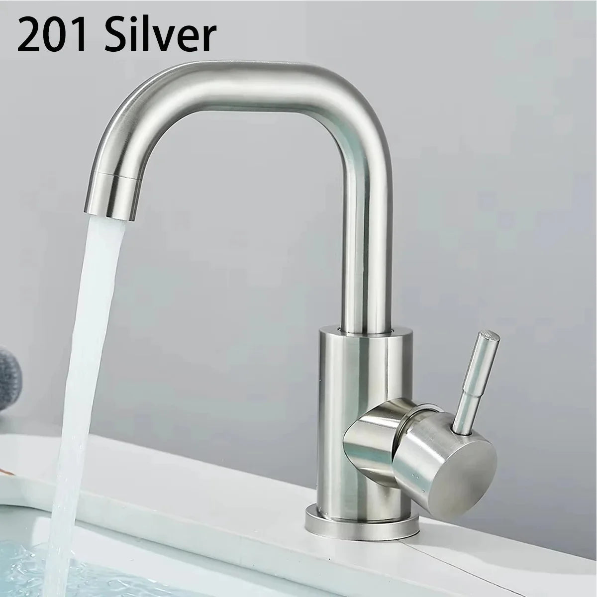 Bathroom Basin Faucet 304 Stainless Steel Cold Wash