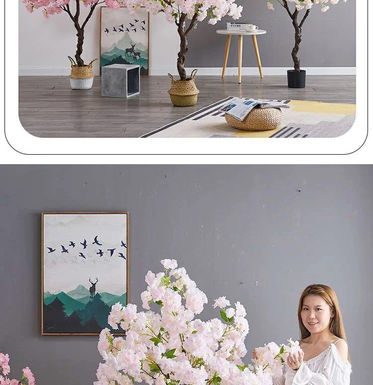 Decoration Artificial Cherry Tree Bonsai Wedding Indoor Living
