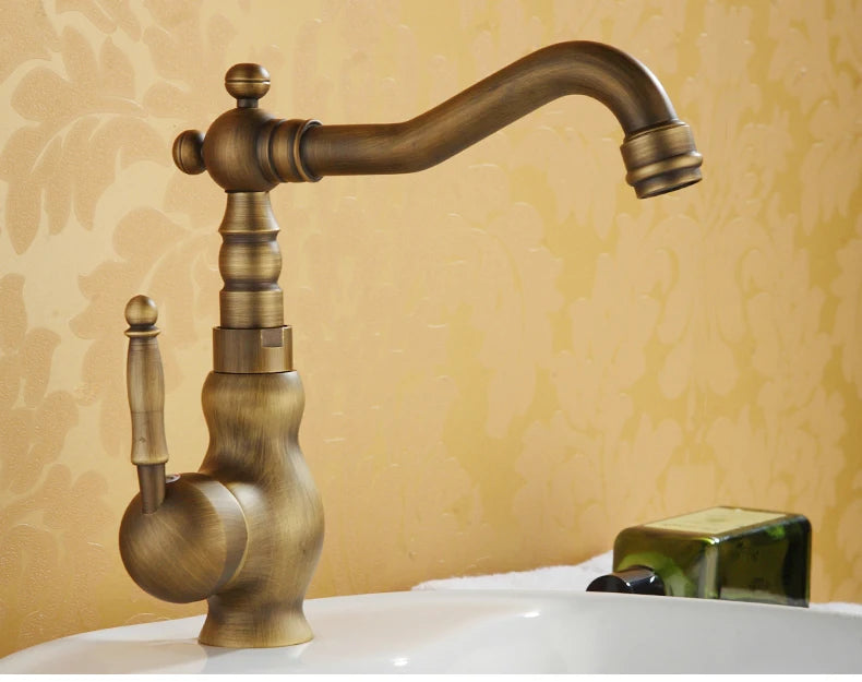 Bathroom Sink Faucet Antique Bronze Vessel Basin Faucet