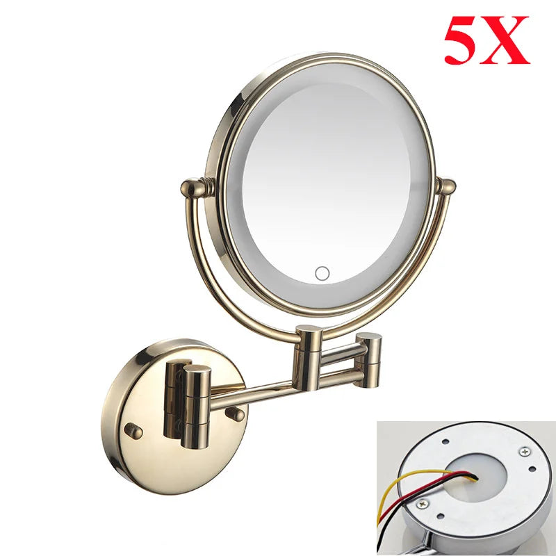 Brushed Gold Led Bathroom Mirrors Quality Brass 10x