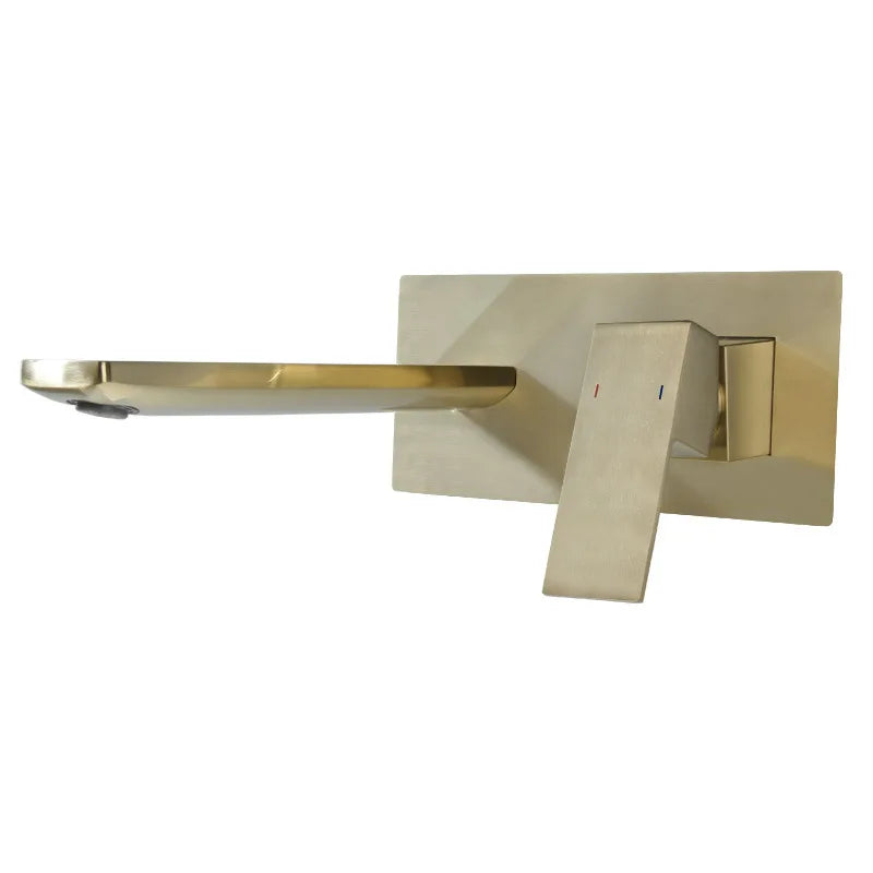 Brushed Gold Basin Faucet Concealed Bathroom Sink Faucet