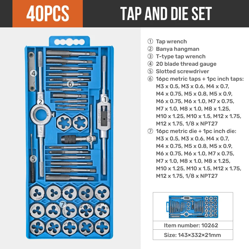 Hi-Spec Mechanic Official Store Tap Die Thread Kit