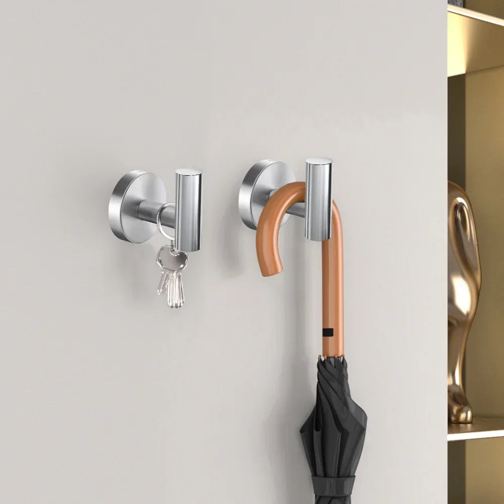 2pcs Polished Bathroom Towel Hooks Stainless Steel Coat