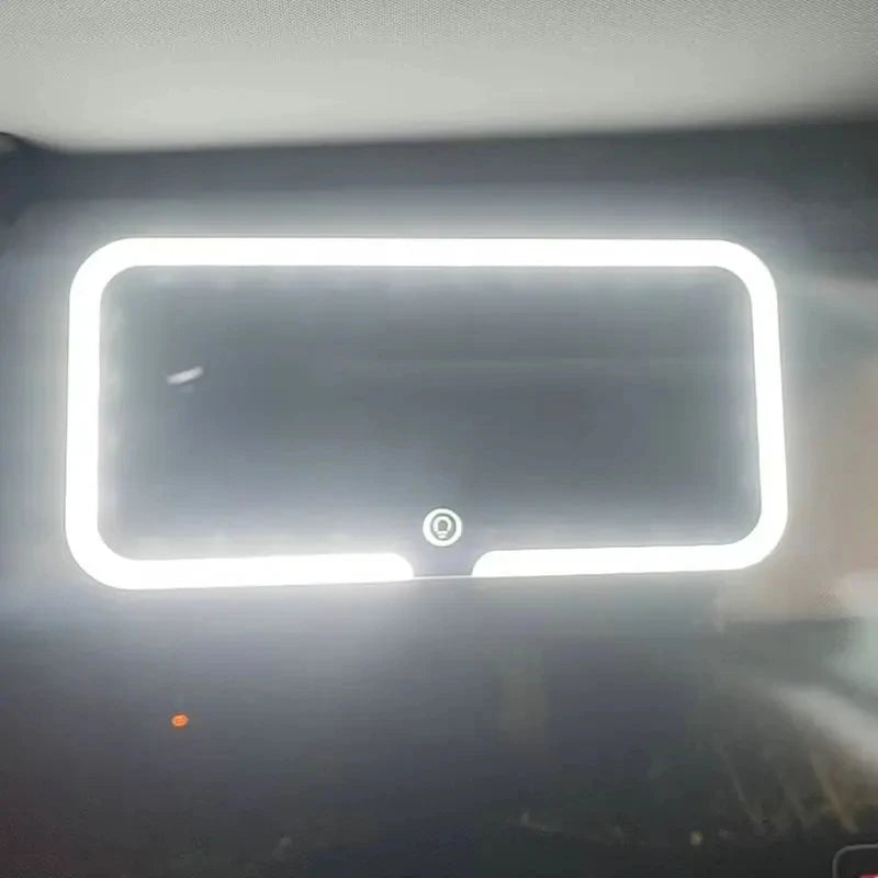 Seametal Car Led Makeup Mirror 3-Color Brightness Dimmable