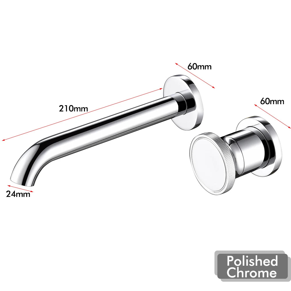 Brushed Gold Basin Faucet Recessed Control Switch Tap