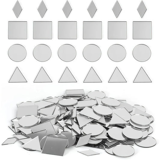 100pcs 5cm Diy Craft Mirror Stickers Leaf Shape