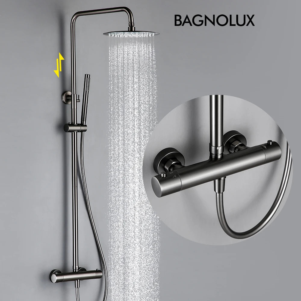 Thermostatic Shower Faucet Rain Head - 16 Inches