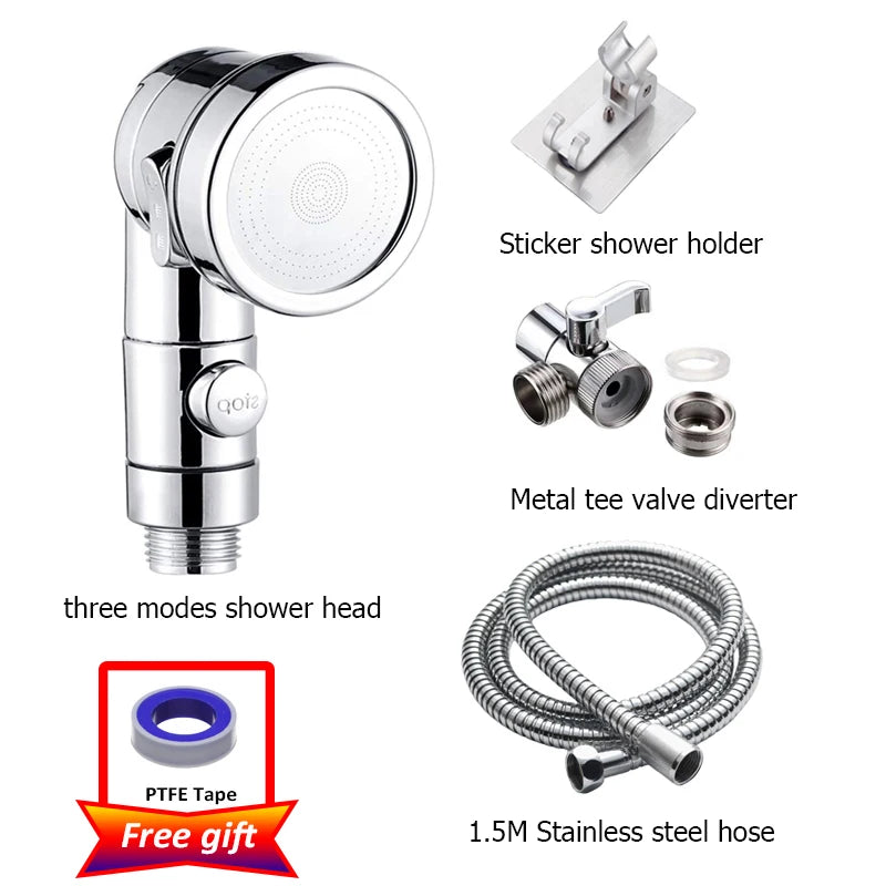 Black Silver Faucet Extender Shower Head Sink Basin
