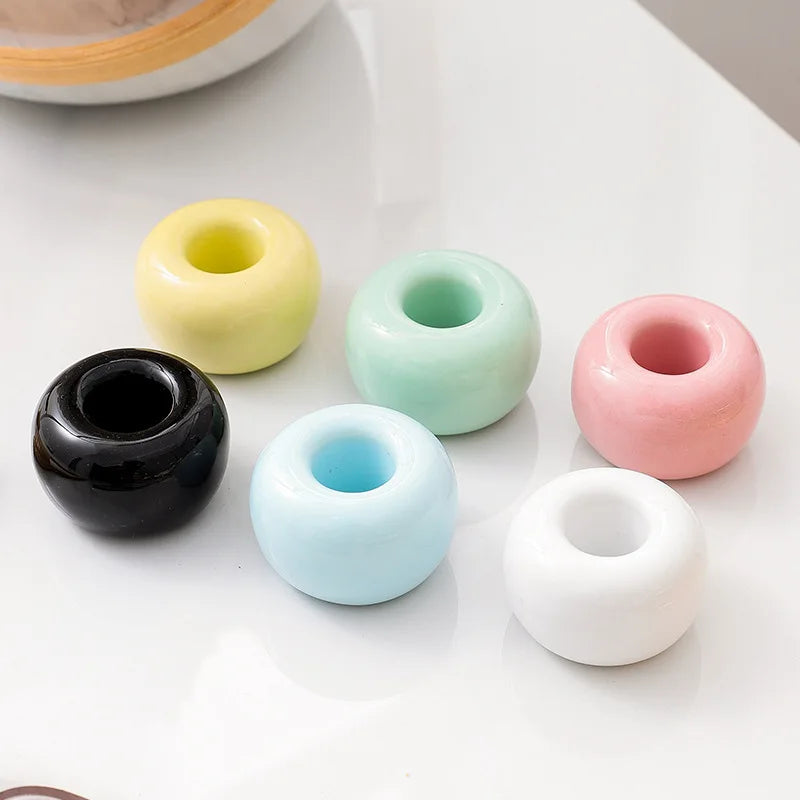 Pc Mini Ceramics Handmade Toothbrush Holder Stand Bathroom