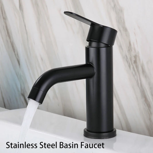 Black Basin Faucet Stainless Steel Bathroom Sink Faucet