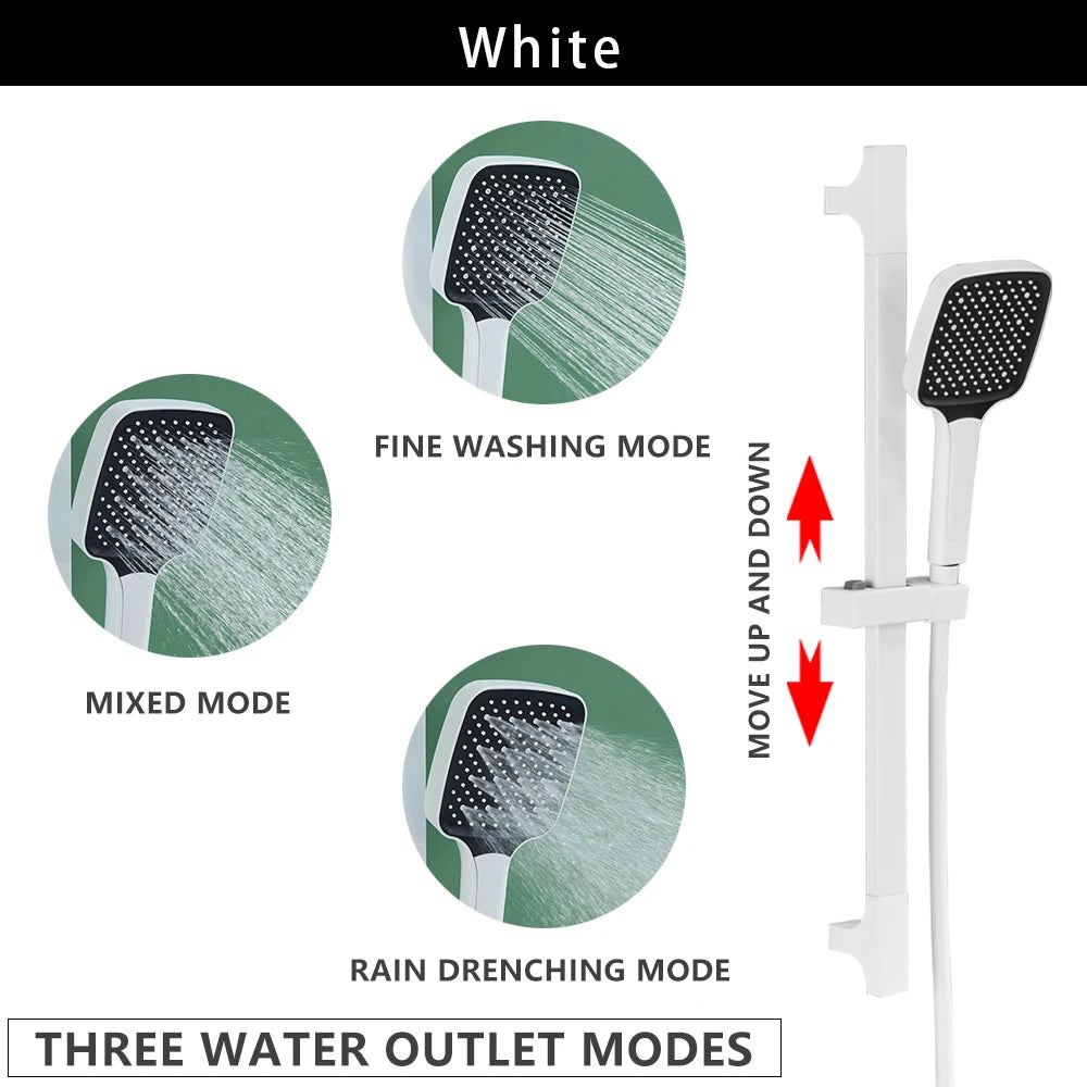 Wall Mounted Adjustable Slide Shower Bar Bathroom Shower