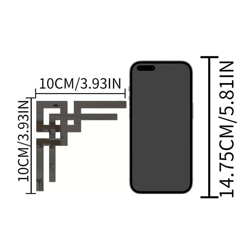 8/4pcs Acrylic Mirror Sticker Corner Onlay Hollow Stickers