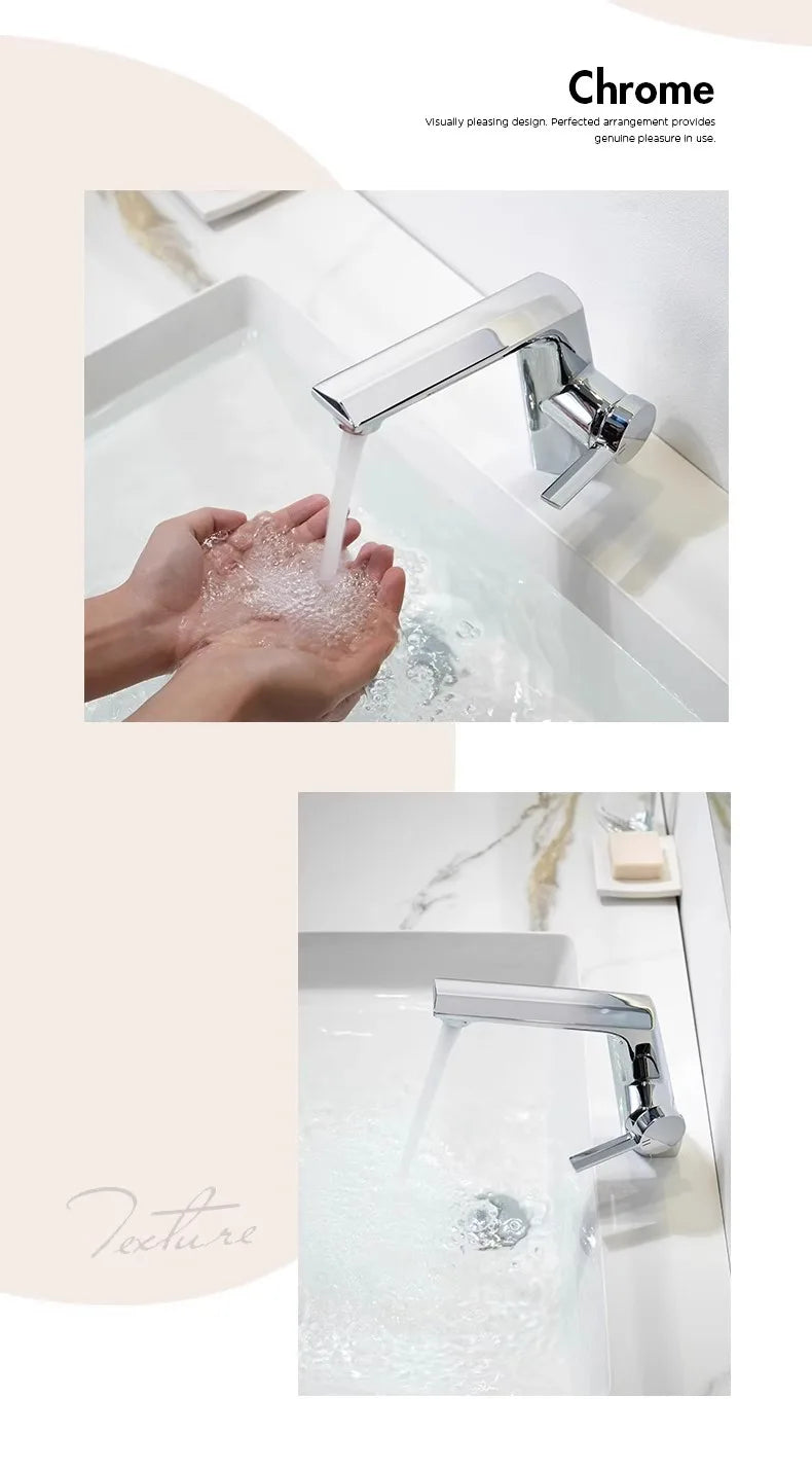 Modern Bathroom Sink Faucet Brass White Or Brushed