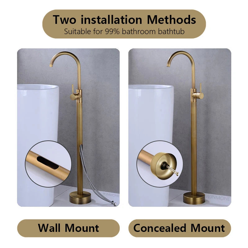Luxury Bathtub Faucet Cold Mixing Rust Prevention Easy