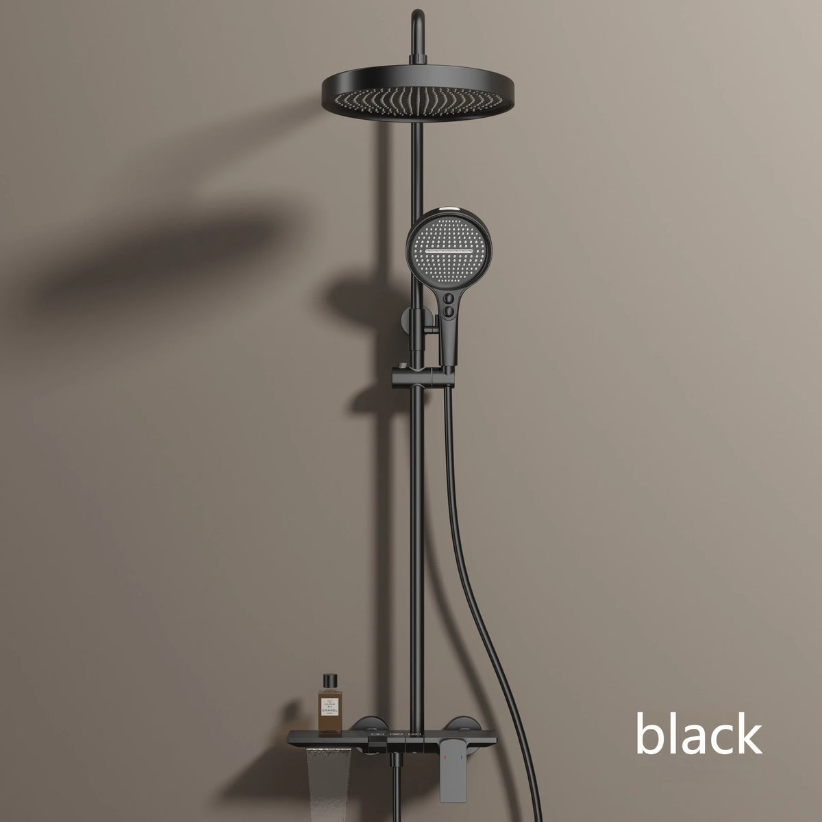Rose Gold Piano Bathroom Shower System Solid Brass
