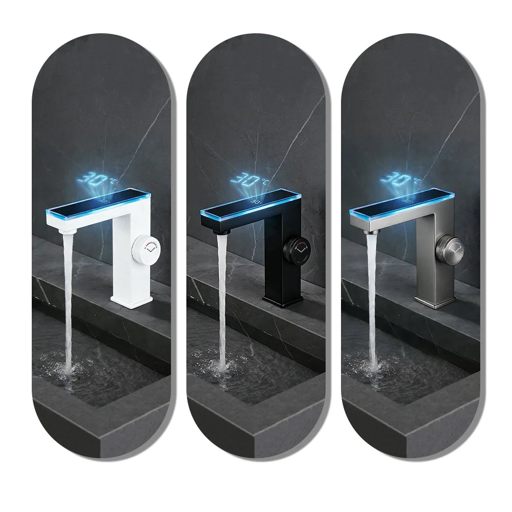 Modern Bathroom Faucet Led Temperature Display Smart Bathroom