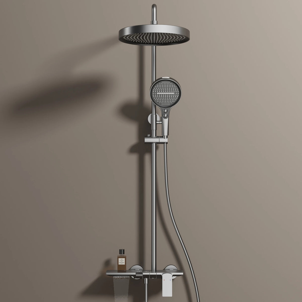 Brushed Rose Gold Piano Bathroom Shower Brass Cold