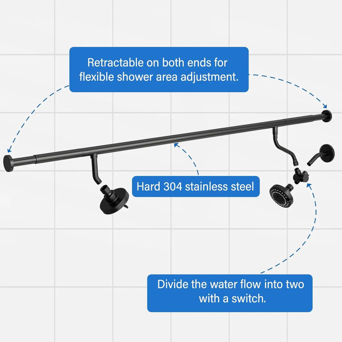 Tandem Shower Head Couples High Pressure Dual Shower