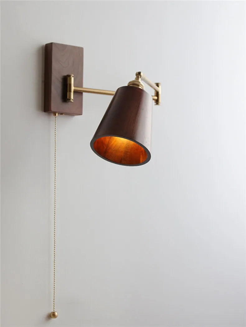 Iwhd Walnut Ash Wood Led Wall Lamp Sconce