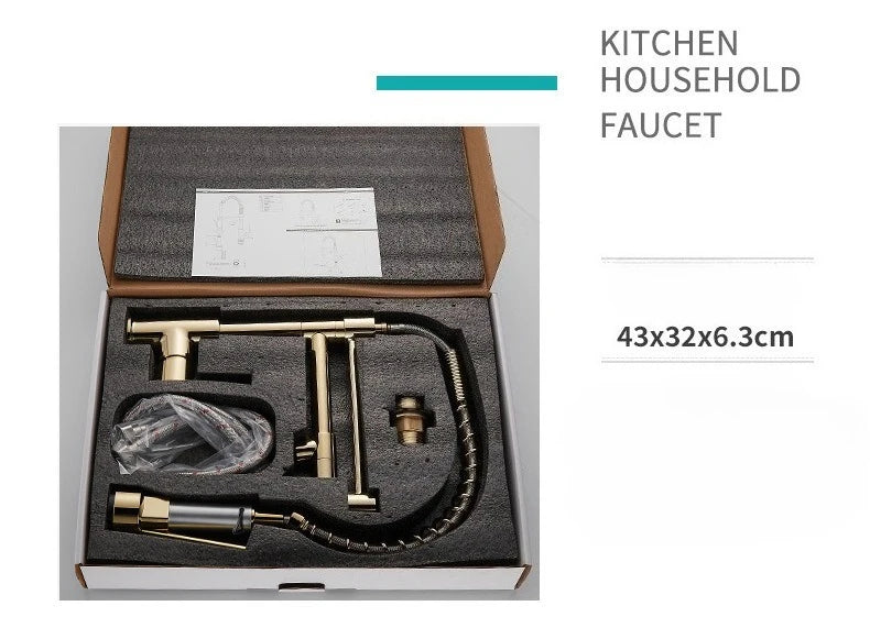 Gold Stainless Steel Faucet Cold Water Mixers Hole