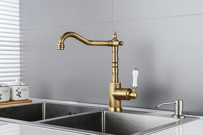Brass Faucet Ceramic Handle Deck Mount Bathroom Basin